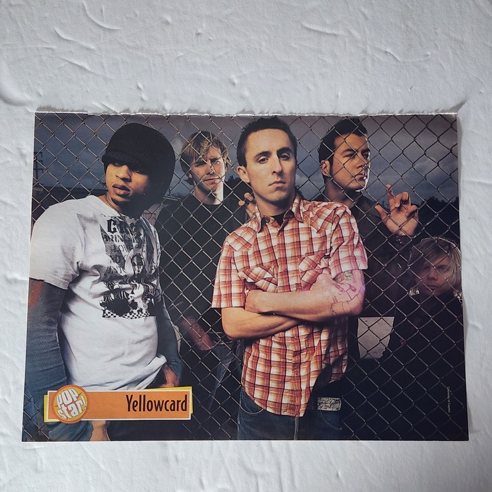 Yellowcard five member band pinup vintage clipping 2004 8x10.5